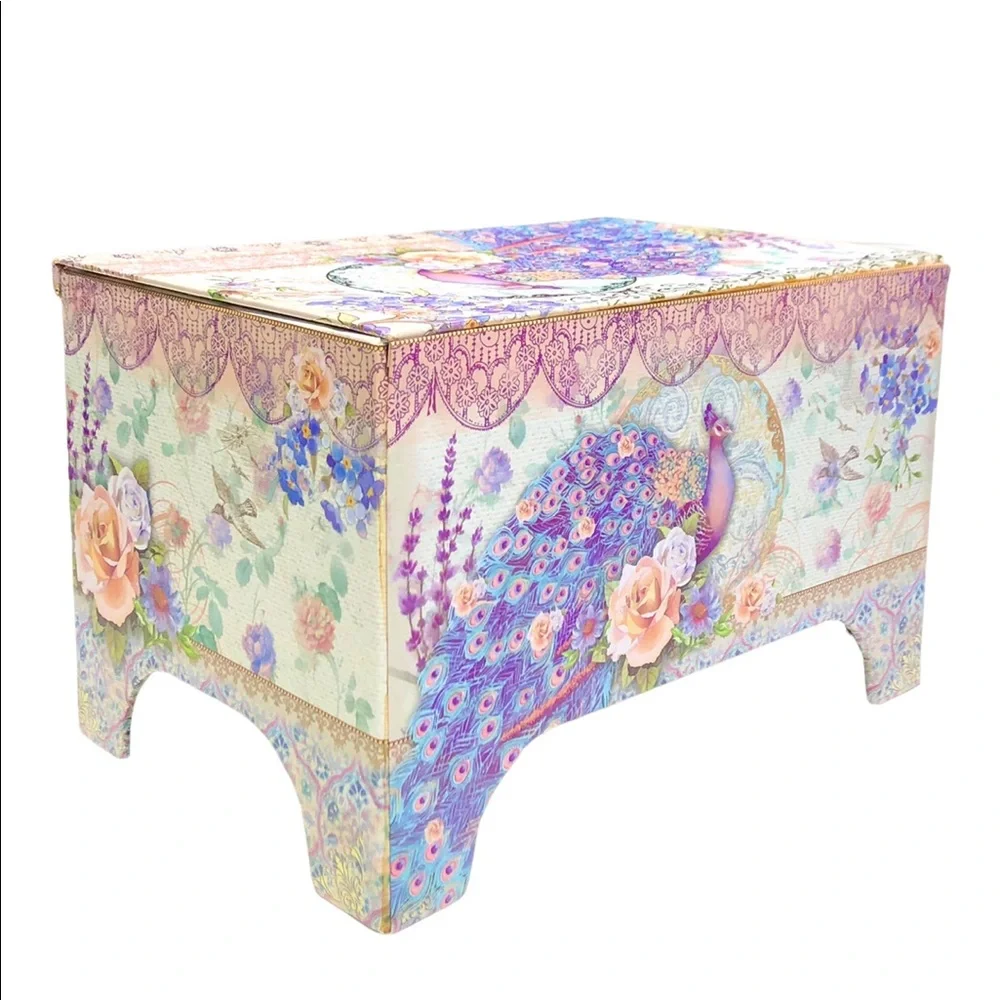 Pooch & Sweetheart Victorian Peacock Mirrored Jewelry Dresser Organizer  (97599)
